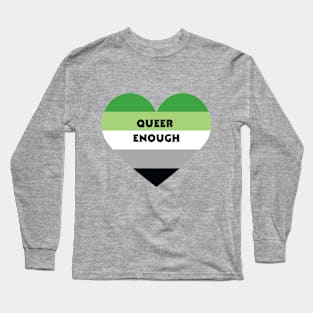 Aromantic Pride queer enough heart Long Sleeve T-Shirt